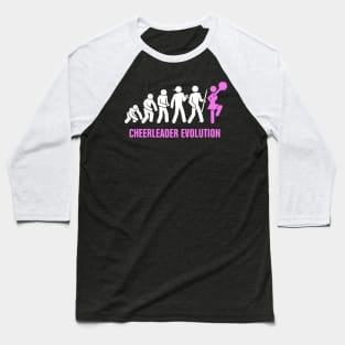 Evolution | Cute And Funny Cheerleading Cheerleader Baseball T-Shirt